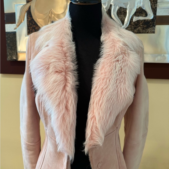 Elie Tahari Pink Jacket with Faux Fur Collar - Picture 2 of 5
